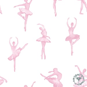 Ballerinas, Ballet Repeating Seamless Pattern Design, Tiling Repeating File, watercolor Fabric Patterns, Commercial Use, Digital Download