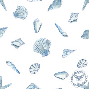 Watercolor Sea Life Seamless Pattern, Girl Boy Ocean Repeat Pattern Tile, Summer Seamless Pattern, Commercial Use, kids pattern