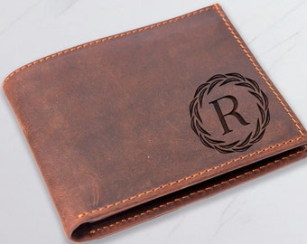 Initial Wallet, Personalized Leather Wallet for Men, Unique Fathers Day Gift, Wallet Gift for Husband, Grandfather Wallet, Wallet For Son