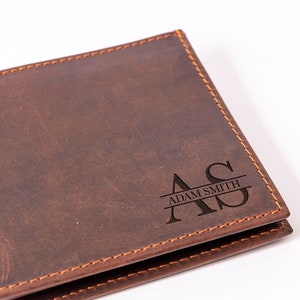 Billetera con nombre personalizado, billetera de cuero, regalo del día del padre, regalo para el esposo, regalo para el padre, regalo para el abuelo, billetera de regalo para papá, regalo para el novio