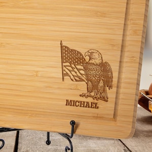 Patriotic Serving Board, Forth of July Gift, Personalized Gift for Veterans, Memorial Day Gift, Custom Military Gift, Independence Day Gift