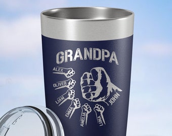 Personalized Grandpa Tumbler, Unique Gift for Grandfather, Fathers Day Gift, Grandpa Water Bottle, Grandfather Birthday Gift, Granddad Gift