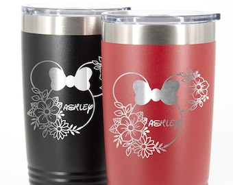 Disney Tumbler, Kids Flower Cup, Minnie, Mickey Mouse Mug, Personalized Birthday Party Tumbler, Funny Kids Tumbler, Engraved Princess Cup