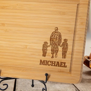 Soldier Dad Cutting Board, Soldier Dad Home Decor, Gift For 4th of July, Memorial Day Gift, Independence Day Gift, Veteran Dad Gift