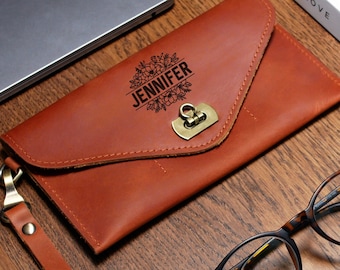 Women Name Wallet, Personalized Women Leather Wallet, Mothers Day Wallet, Unique Wife Wallet, Mom Birthday Gift, Unique Gift For Mothers Day