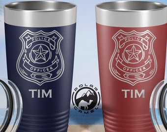 Custom Police Officer Insulated Tumbler, Gifts for Police Officers, Police Department Custom Tumbler, Law Enforcement, Thin Blue Line Gift