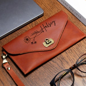Cartera personalizada para mujer, cartera para el día de la madre, regalo de cumpleaños para madre, regalo de cumpleaños para abuela, regalo para aniversario, cartera para novia