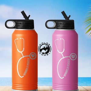 Personalized Water Tracker Bottle - Gift For Nurse - Safety First Drin -  newsvips