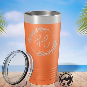 Customized Initial Tumbler, Engraved Initial Water Bottle, Custom Name Tumbler, Personalized Gift for Mother, Initial Gift, Unique Mom Gift