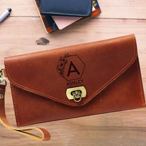 Cartera personalizada para mujer, cartera para el día de la madre, cartera con monograma, cartera con inicial personalizada, regalo de cumpleaños para esposa, regalos para aniversario, regalo para mamá