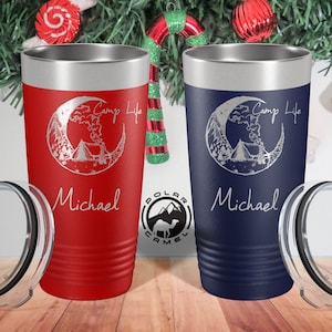 Camp Life Tumbler, Custom Camping Engraved Tumbler, Tumbler Gift For Camper, Gift For Campground friends, Camping Travel Mug, Camping Gifts