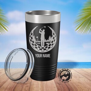 Personalized Golf Tumbler, Custom Golfer Tumbler, Golf Water Bottle, Golf Coach Gift, Sport Tumbler, Gift For Golf Lover, Dad Golf Tumbler