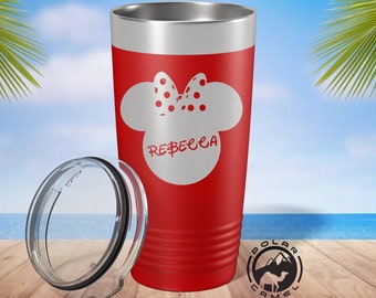 Personalized Disney Tumbler, Customized Minnie Mouse Tumbler, Girl Tumbler, Birthday Party Cup, Funny Kids Tumbler, Insulated Disney Mug