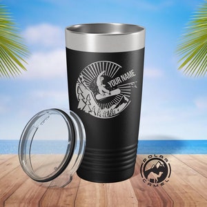 Personalized Snowboarder Tumbler, Custom Ski Tumbler, Winter Sports Travel Mug, Winter Sports Gifts, Skier Coffee Cup, Snowboard Tumbler