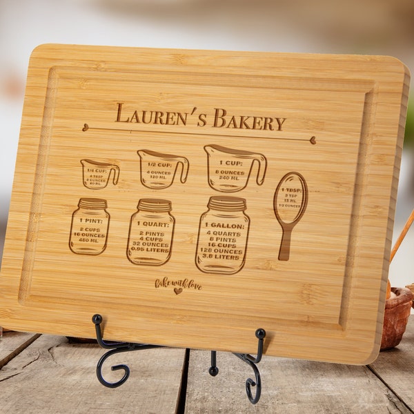Kitchen Conversions Cutting Board, Personalized  Wooden Bamboo Cutting Board, Cooking Gifts, Kitchen Gift for Chef, Baking Gifts for Mom