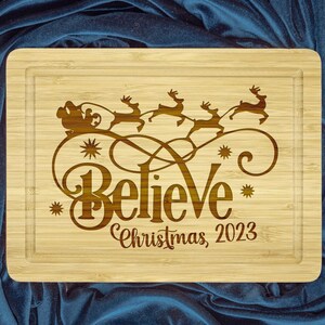 Custom Believe Cutting Board, Christmas 2023 Serving Board, Christmas Decoration, Custom Holiday Decor, Christmas Gifts for Family