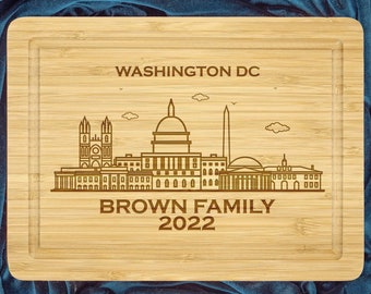 Washington DC Cutting Board , Housewarming Gift, Personalized Cutting Board, Wedding Gift for Couple, Christmas Gift, Wooden Bamboo Board