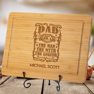 Dad The Man The Myth The Legend Cutting Board, Fathers Day Gift, Birthday Gift For Dad, Personalized Father Gift, Home Decor For Dad