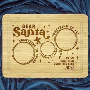 Personalized Santa Cookie Plate, Christmas Eve Cookie Tray, Santa Cookie and Milk Platter, Dear Santa Sign, Santa Cheese Board, Xmas Gift