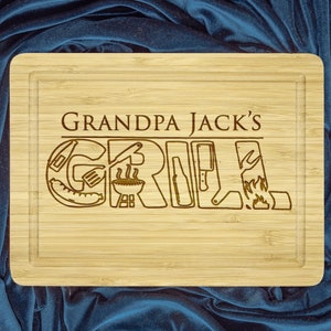 Custom Grandpa Cutting Board, Grill Cutting Board, Grandfather Serving Board, Grilling gift, BBQ Cutting Board, Fathers Day Serving Board