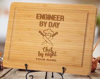 Engineer By Day Chef By Night, Engineer Cutting Board, Cooking Lover Kitchen Decor, Cooking Gift For Engineer, Engineer Kitchen Gift