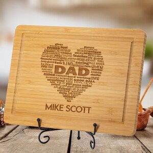 Personalized Dad Cutting Board, Cute Gift For Fathers Day, Daddy Birthday Gift, Father Home Decor, Unique Gift For Dad, Engraved Papa Gift