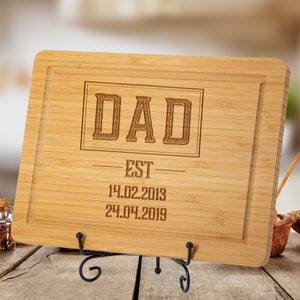 Dad Established Cheese Board, Unique Gift For Fathers Day, Custom Gift For Daddy, Papa Birthday Gift, Daddy Gift From Kids, Daddy Gift