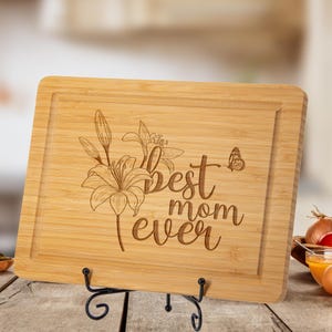 Best Mom Ever Cutting Board, Mothers Day Gift, Gift to Wife, Mom&#39;s Kitchen Decor, Mom&#39;s Birthday Gift, Gift From Kids, Mother Home Decor