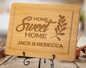 Home Sweet Home Cutting Board, Cutting Board for Christmas Gift, Housewarming Gift, Gift for Couples, New Home Gift, Realtor Closing Gift