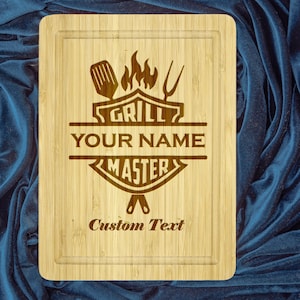 Grill Master Cutting Board, Fathers Day Gift, Fathers Day Cutting Board, Custom Dad Board, Custom BBQ Board, Custom Serving Board, Dads Gift