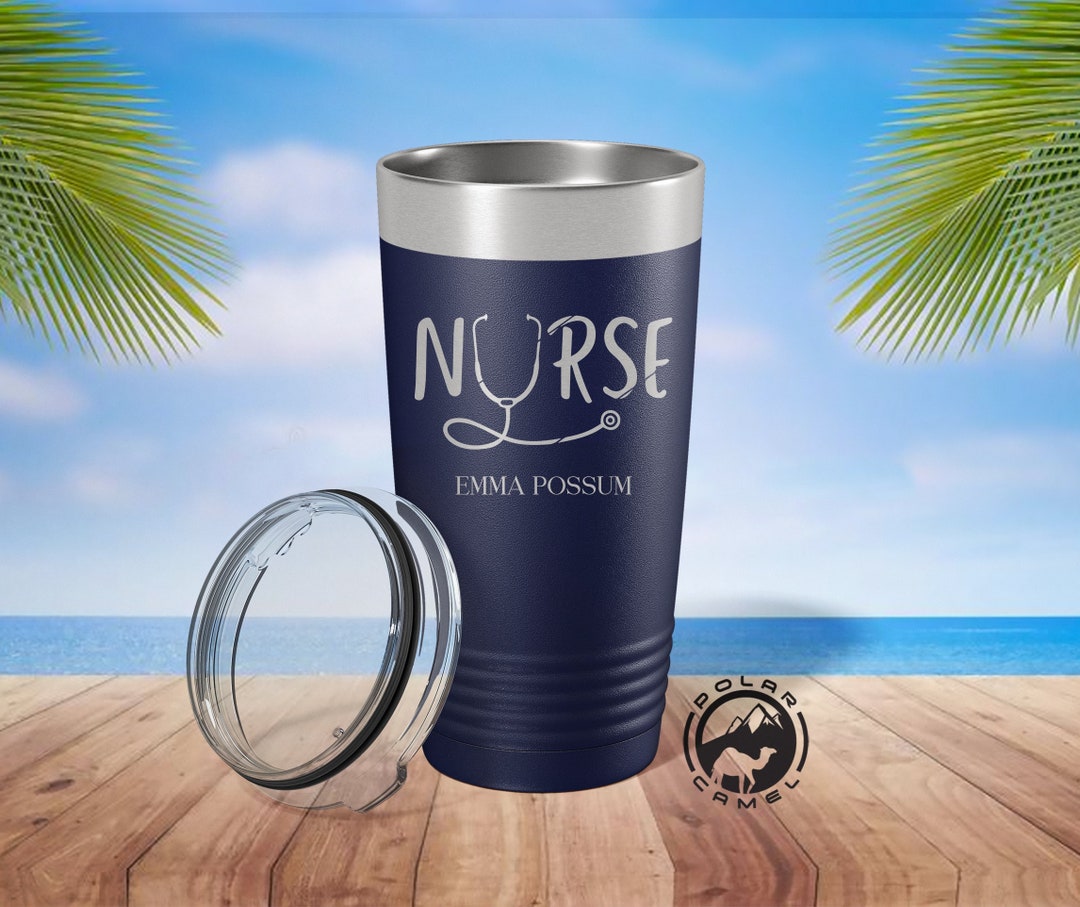 Personalized Nurse Water Tracker Bottle - Gift Idea For Nurse/ Friend - Water Scrubs & Rubber Gloves