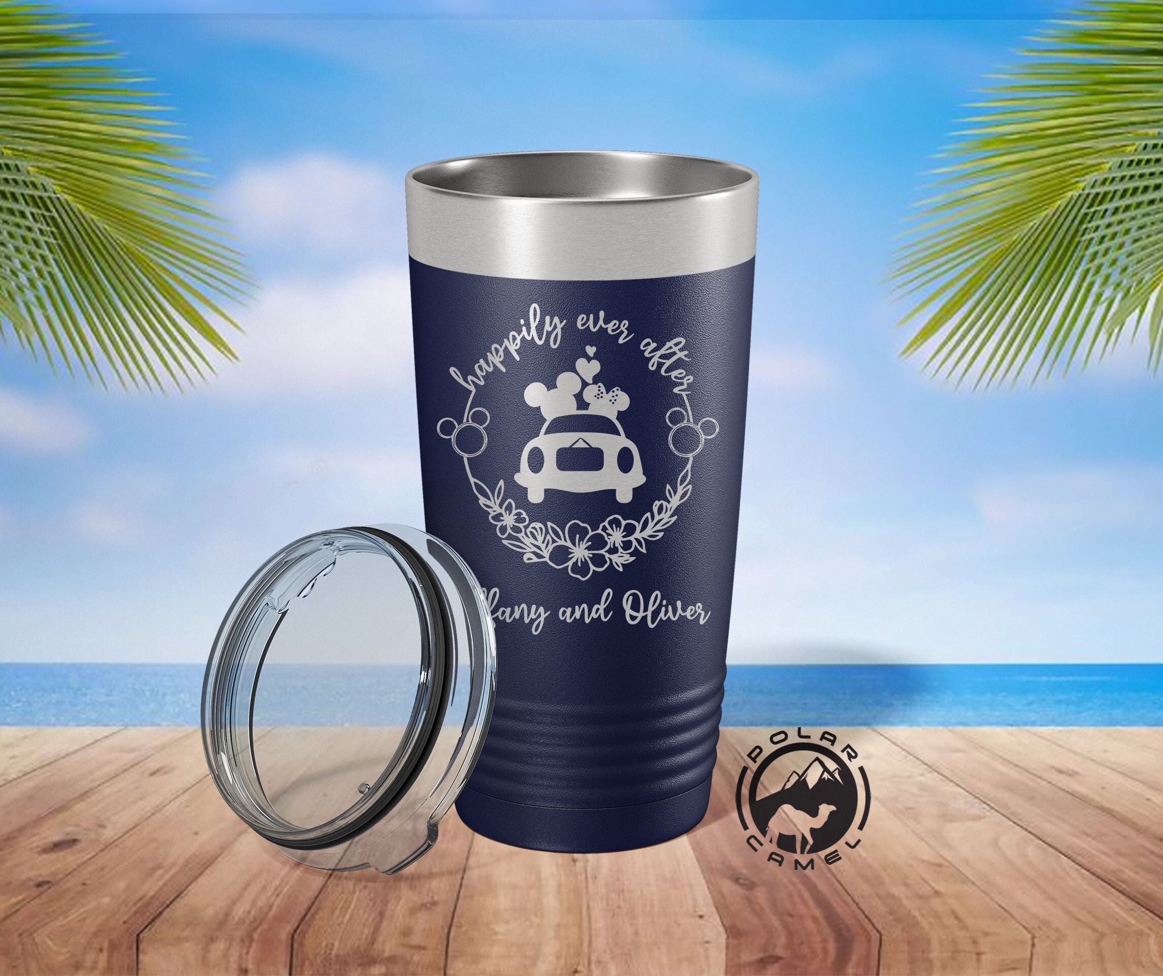 Happily Ever After Tumbler, Personalized Anniversary Gift, Minnie and Mickey Mouse, Disney Tumbler, Couple Water Bottle, Gift For Newlywed