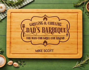 Tabla de cortar personalizada para barbacoa de papá, regalo del Día del Padre para él, regalo de barbacoa para cumpleaños de hombres, tabla de barbacoa personalizada