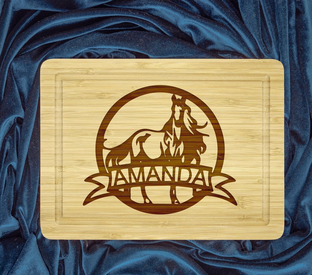 Personalized Horse Cutting Board, Horse Home Decor, Ranch Decoration