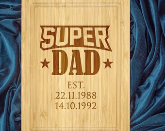 Super Dad Cutting Board, Fathers Day Gift, Fathers Day Cutting Board, Meat Cutting Board, Personalized Board, Custom Serving Board