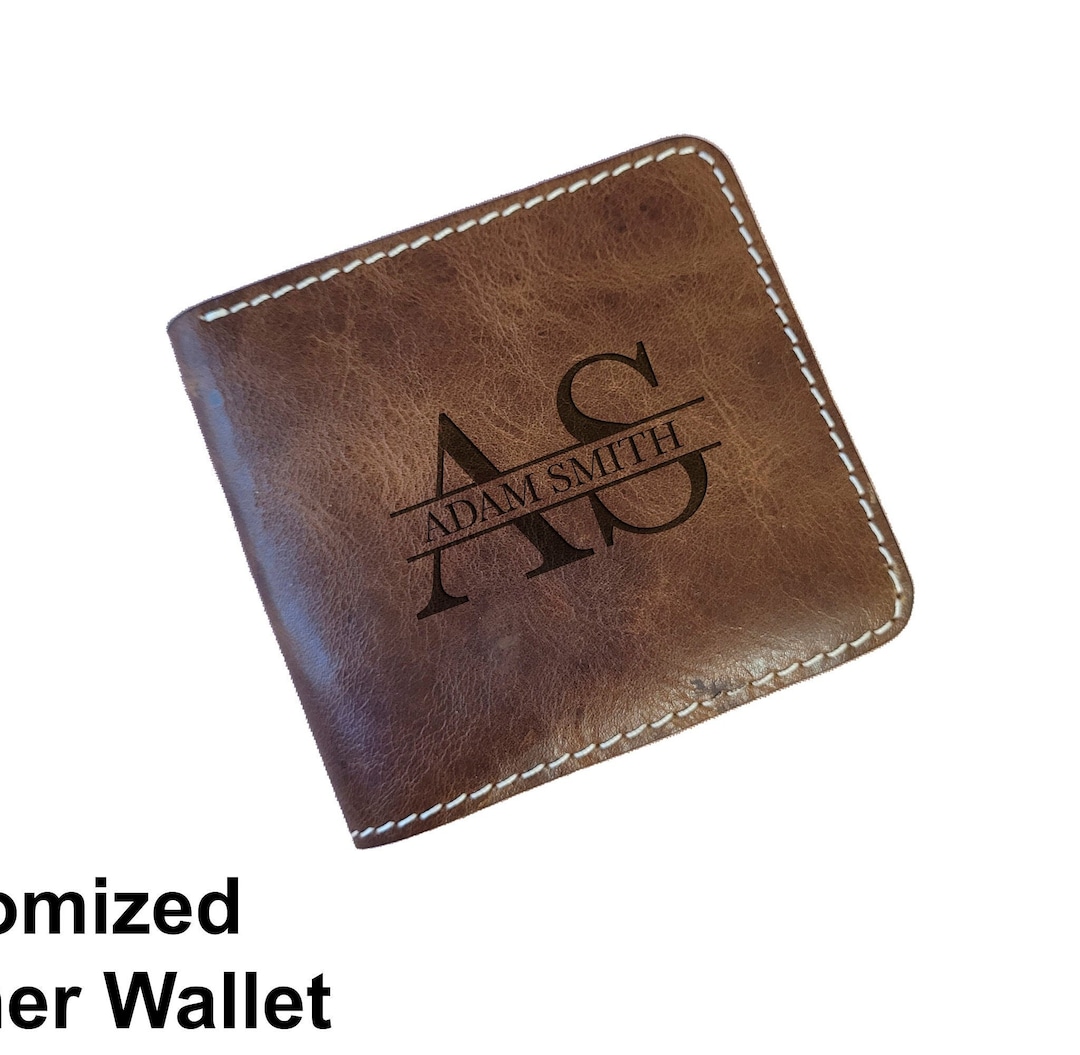 Personalized Leather Wallet, Custom Name Wallet, Fathers Day Gift, Army