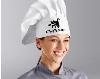 Personalized Cat Chef Hat, Cat Printed Chef Hat, Christmas Gift For Chef, Barbeque Chef Hat, Cook Hat Gift, Cooking gift, Bakery Hat