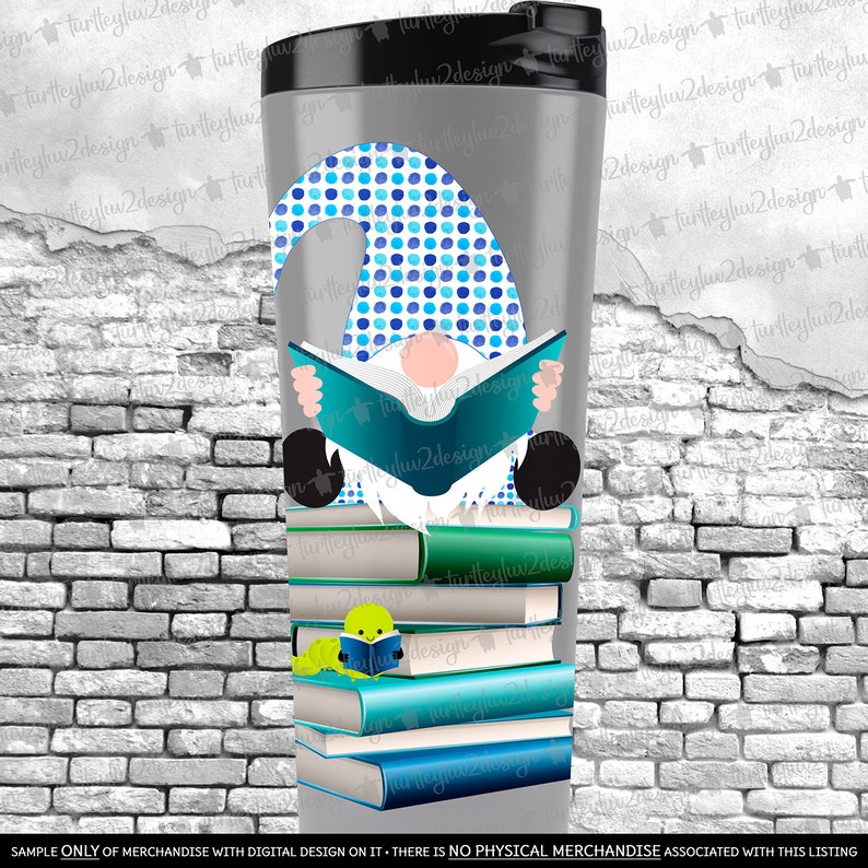 Gnome Reading Book PNG Gnome on Stack of Books Booked for the Weekend