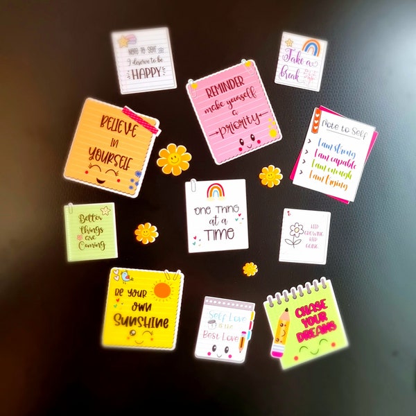 Cute, fun, positive vibe fridge magnets