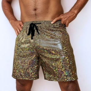 Ultimate Men&#39;s Festival Shorts - Mid-Length with Zipper Pockets, Perfect for Raves & Dance Parties, Guys Festival Wear, Burning Man Menswear