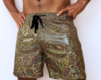 Ultimate Men&#39;s Festival Shorts - Mid-Length with Zipper Pockets, Perfect for Raves & Dance Parties, Guys Festival Wear, Burning Man Menswear