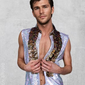 Wedding Crasher Disco Tuxedo Shirt For Men, Festival Shirt, Performer Stagewear,  Perfect Groomsmen Attire - Unique Wedding Party Gift