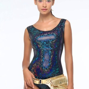 Metallic Gold Leather Belt - Single Pocket Festival Utility Belt image 1