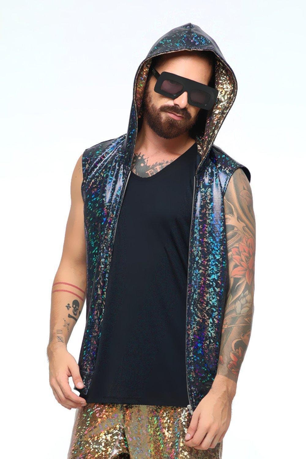 mens sleeveless hooded shirt
