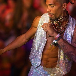 Holographic Vest for Men - 25+ Colors Vintage Fit, Festival Dancewear
