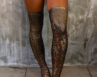 Holographic Over The Knee Socks | 13 Colors