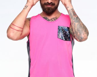 Holographic Rave Tank Top: Color-Shifting Fabric 20+ Colors