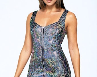 Holographisches Shake It Up Cocktailkleid - Festival Minikleid in 20+ Farben