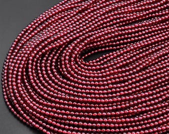 Perles Rondes En Grenat Rouge Foncé - Tailles 3mm à 8mm - Neuf Pour Création Bijoux