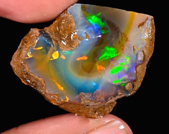 Opale Brute D'Éthiopie Sur Gangue - 136,70 Carats - Naturelle Et Transparente